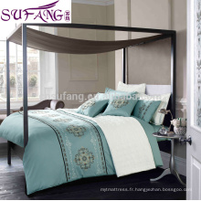 Alibaba Chine Suppiler Housses de couette ethniques, couleur solide ensembles de literie luxueux Bonne qualité Long Staple coton ensembles de draps de lit